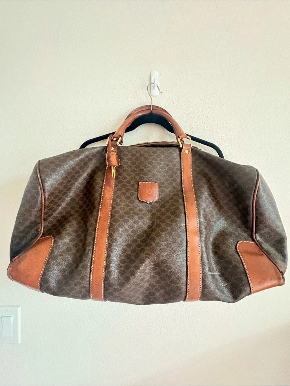 Authentic Vintage CELINE Macadam Duffle Weekender Travel Bag COA